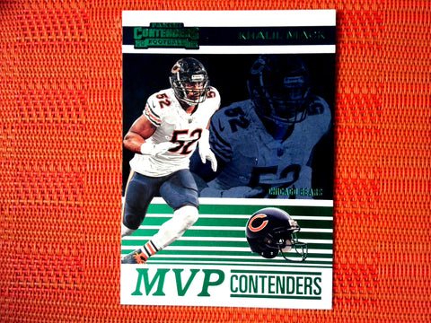 2019 Panini Contenders NFL #MVP-KM Khalil Mack - Chicago Bears- Green MVP Contenders