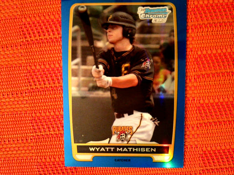 2012 Bowman Draft #BDPP43 Wyatt Mathisen - Pittsburg Pirates- Chrome Blue Refractor 101/250