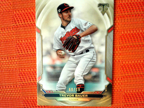 2019 Topps Triple Threads  #27 Trevor Bauer - Cleveland Indians- Gold 68/99