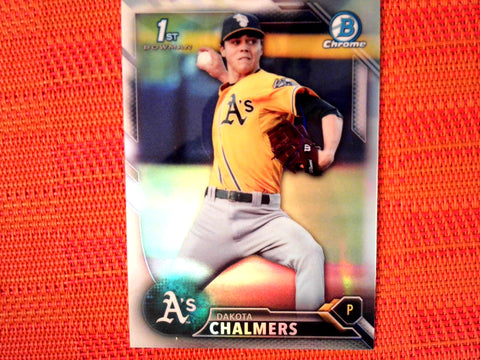 2016 Bowman Chrome #BCP231 Dakota Chalmers - Oakland Athletics- Refractor /499