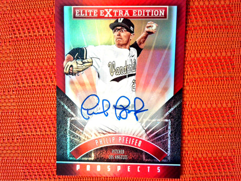 2015 Panini Elite Extra Edition  #102 Philip Pfeifer - Los Angeles Dodgers- Auto