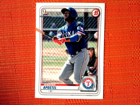 2020 Bowman #BP-46 Sherten Apostel - Texas Rangers (Base)