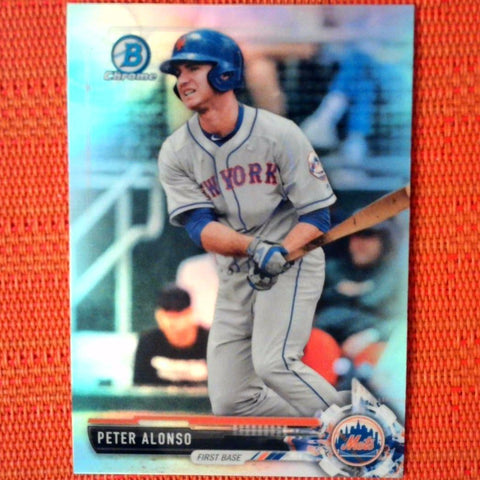 PETE ALONSO 2017 BOWMAN CHROME DRAFT RC REFRACTOR #BDC83 *NEW YORK METS*