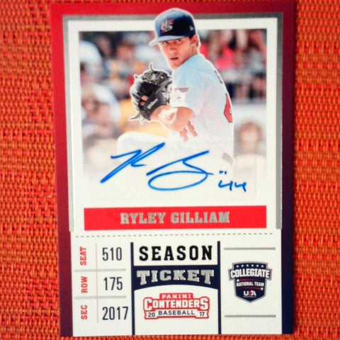 2017 Panini Elite Extra Edition USA Baseball Ryley Gilliam #USAT-RG Auto