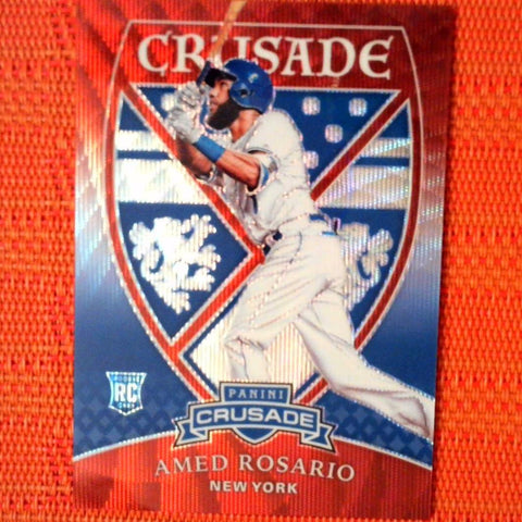 AMED ROSARIO 2018 Panini Chronicles #23 Crusade Rookie RC Ruby Wave Prizm /199
