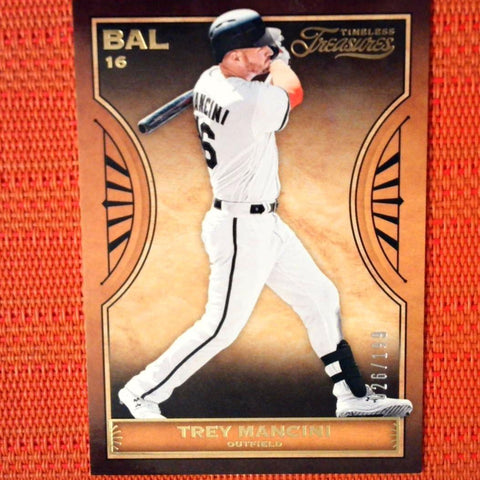 2019 CHRONICLES TIMELESS TREASURES GOLD TREY MANCINI #20 BAL ORIOLES 26/199
