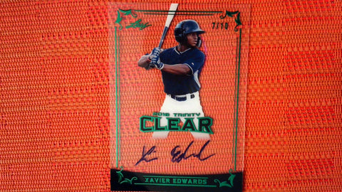 2018 Leaf Trinity Clear Green 7/10 Xavier Edwards #CA-XE1 Auto