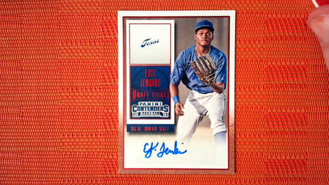 2015 Eric Jenkins Panini Contenders Red SP Draft Ticket Rookie Auto - TX Rangers