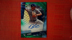 2019 Topps Finest Brandon Lowe #FA-BL RC GREEN AUTO 99 SP Tampa Bay Rays
