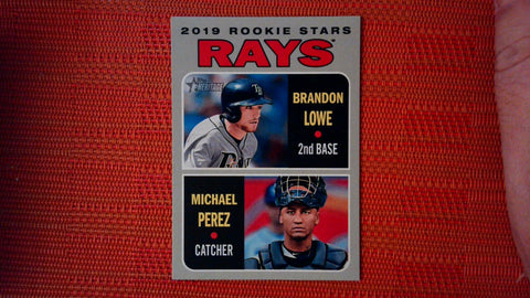 Brandon Lowe Michael Perez #9 RC 2019 Topps Heritage Rookie Stars Tampa Bay Rays