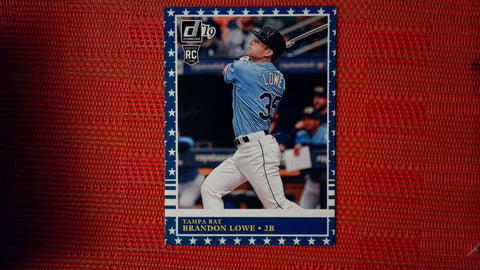 2019 DONRUSS BASEBALL INDEPENDENCE DAY VARIATION RETRO BRANDON LOWE RC #232 RAYS