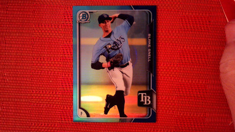 BLAKE SNELL RC 2015 BOWMAN CHROME DRAFT SKY BLUE PURPLE REFRACTOR 98/150