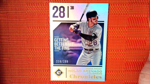 Nolan Arenado 2018 Panini Chronicles #35 Press Proof #/299