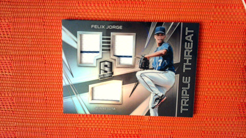 Felix Jorge 2018 Spectra Triple Jersey Prizm Card #TTM-FJ Serial #11/199