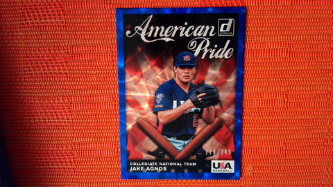 2019 Panini Donruss American Pride Blue #119/249 #AP12 Jake Agnos