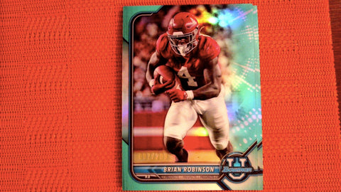 2021-22 Bowman U Football Aqua Refractor #100 Brian Robinson 7/299 Default Title
