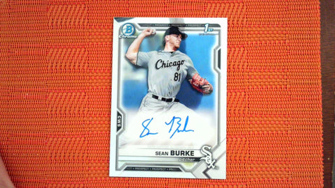 2021 Bowman Draft #CDA-SBU Sean Burke Chrome Draft Pick Autograph Baseball Default Title