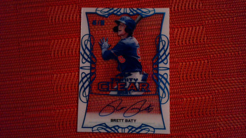 2021 Leaf Trinity Baseball #CA-BB1 Brett Baty Clear Autographs Platinum 45/99 Baseball Default Title