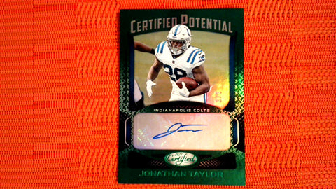 2021 Panini Certfied Mirror Green Certified Potential Auto 2/3 #CP-JTA Jonathan Taylor Default Title
