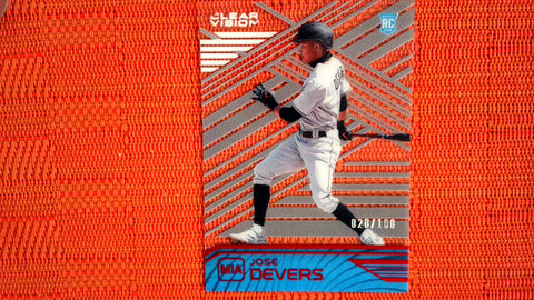 2021 Panini Chronicles Clear Vision Red 28/100 #13 Jose Devers - Rookie Default Title