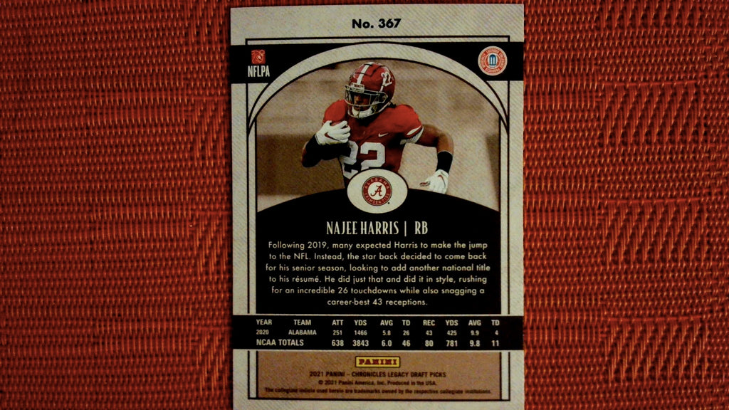 Najee Harris 2021 Panini Chronicles Donruss Draft Picks Rookie