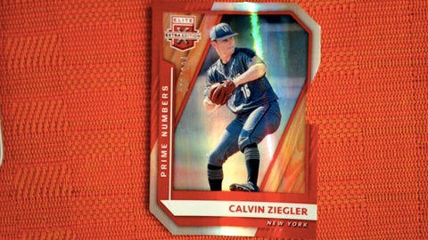 2021 Panini Elite Extra Edition Baseball Prime Numbers Die Cut #46 Calvin ZIegler 27/204 Default Title