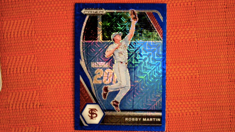 2021 Panini Prizm Draft Picks Baseball Blue Mojo Prizm #PDP198 Robby Martin Default Title