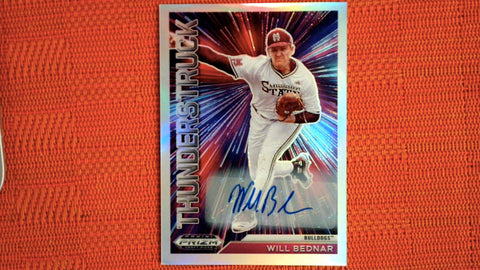 2021 Panini Prizm Draft Picks Baseball Thunderstruck Autograph Silver Prizm #T-WB Will Bednar Default Title