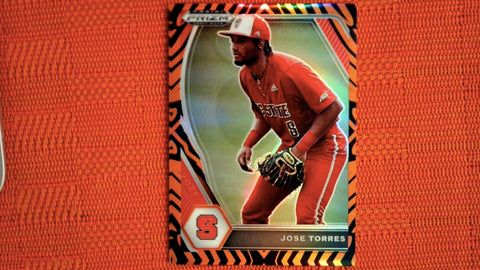 2021 Panini Prizm Draft Picks Baseball Tiger Stripes Prizm #PDP89 Jose Torres 33/99 Default Title