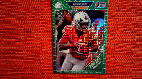 2021 Pro Set Metal Football #48 Justin Fields Green MOJO #8/10 Default Title