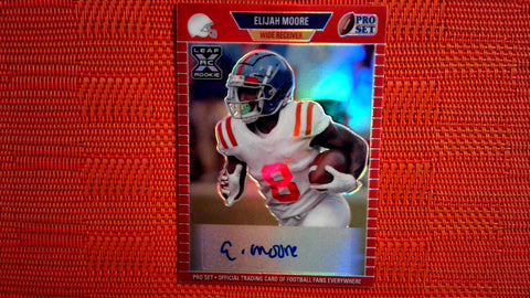 2021 Pro Set Metal Football #PA-EM2 Elijah Moore Autographs XRC Rainbow Red /100 Default Title