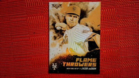 2021 Topps Fire Gold Minted Flame Foil Throwers #FT-2 Jacob deGrom Default Title