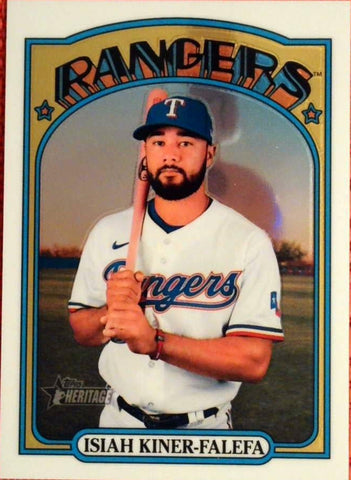 2021 Topps Heritage High Number Chrome /999 #595 Isiah Kiner-Falefa Baseball Default Title