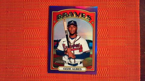 2021 Topps Heritage High Number Hot Box Refractor #558 Ozzie Albies Baseball Default Title