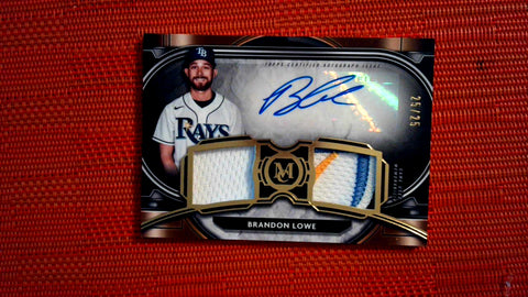 2021 Topps Museum Collection Siganture Swatches Dual Relic Autograph 25/25 #SPDRA-BL Brandon Lowe - EBAY 1/1 Default Title