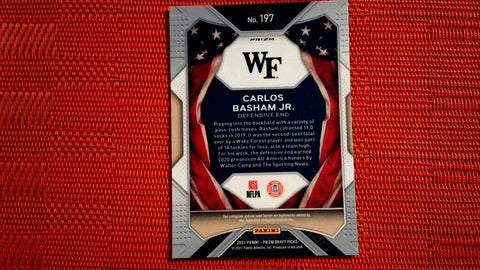 2021 Panini Prizm Draft Picks Football: #197 Carlos "Boogie" Basham - Wake Forest Silver Prizm/Buffalo Bills (All American) Default Title