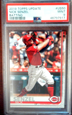 2019 Topps Update Nick Senzel Batting #US50 PSA9 Rookie