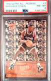 1992-92 Fleer Ultra All-Rookies Shaquille O'Neal #7 PSA 8