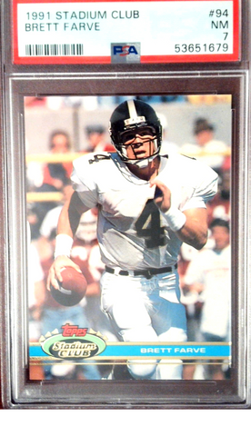 1991 Stadium Club #94 Brett Farve PSA 7 HOF Rookie