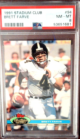 1991 Stadium Club #94 Brett Farve PSA 8 HOF Rookie