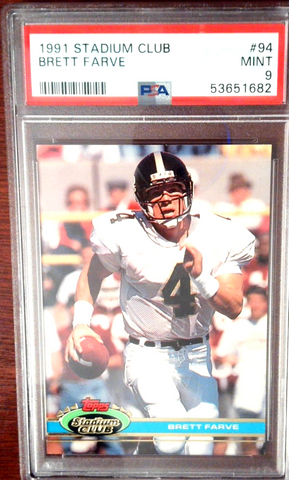1991 Stadium Club #94 Brett Farve PSA 9 HOF Rookie