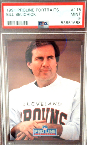 1991 Proline Portraits #115 Bill Belichick PSA 9 Rookie