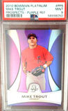 2010 Bowman Platinum #PP5 Mike Trout - Prospects Purple Refractor PSA 9 Rookie