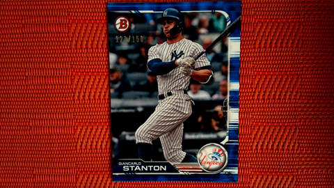 2019 Bowman Giancarlo Stanton Blue Paper Parallel /150 Yankees