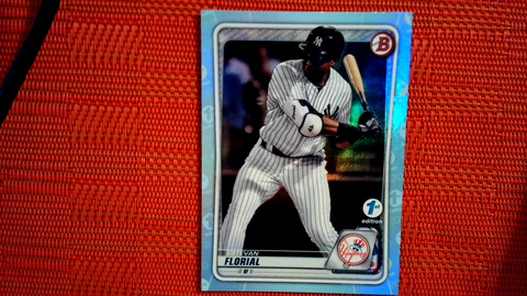 2020 Bowman First Edition Sky Blue Foil BFE31 Estevan Florial Yankees
