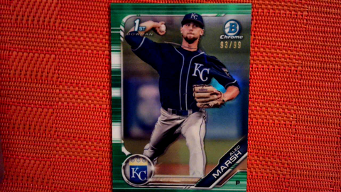 2019 Bowman Draft Chrome ALEC MARSH 1st Rookie GREEN REFRACTOR #93/99 Royals RC
