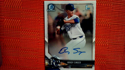 2018 Bowman Chrome Draft BRADY SINGER 1st Rookie AUTO #CDA-BS Royals RC
