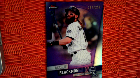 Charlie Blackmon 2019 Topps Finest Purple Refractor SP #'D/250 Rockies #63