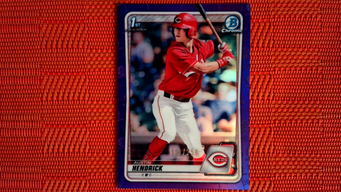 2020 Bowman Draft AUSTIN HENDRICK Purple 1st Chrome Prospect /250 #BD-34 Reds
