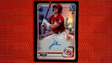 2020 Bowman Chrome Draft JACKSON MILLER Black Refractor Auto RC /75 REDS